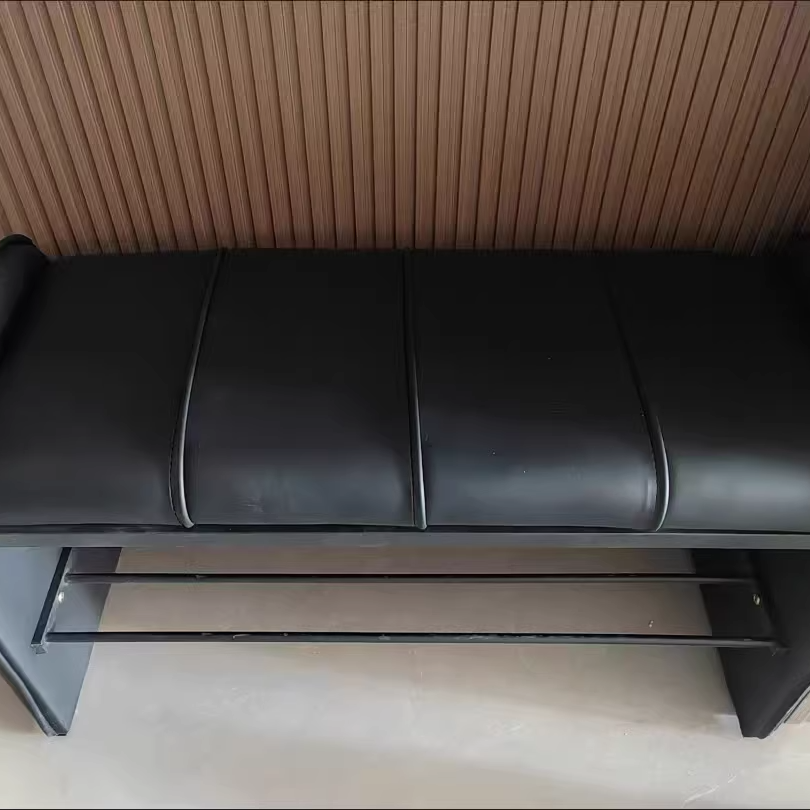 Modern Simplicity Rectangular Iron Synthetic Leather Composite Board Foam Shoe Bench Backless Armless For Entryways