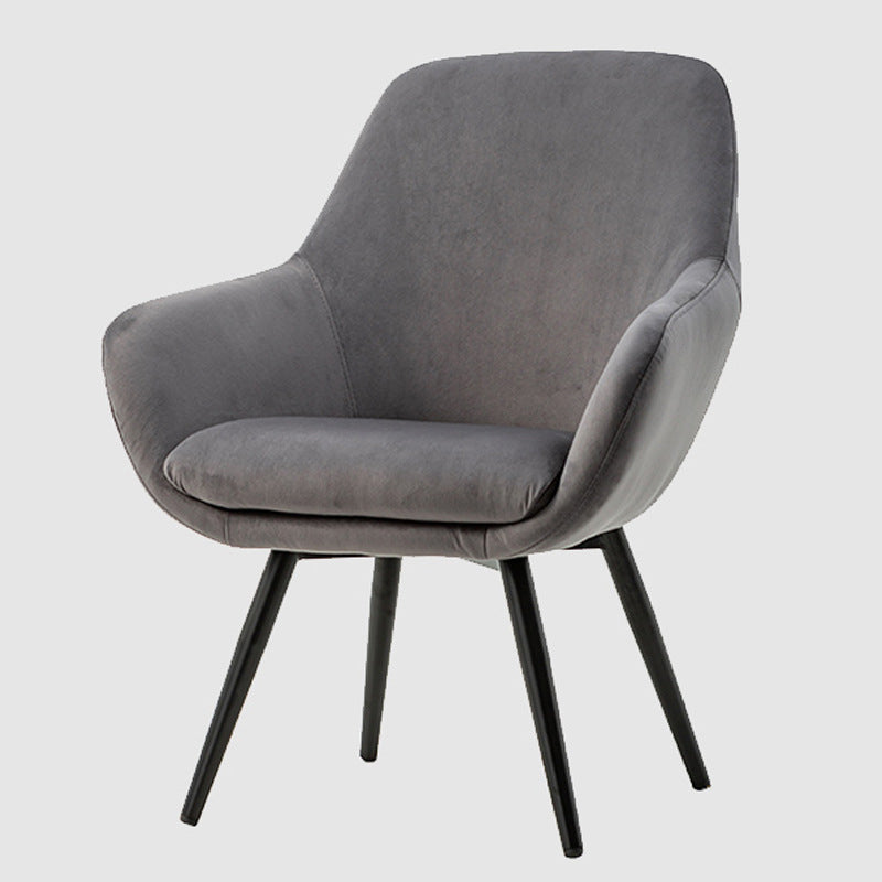 Modern Minimalist Wrap-Style Plywood Iron Velvet PU Leather Dining Chair With Backrest For Dining Room