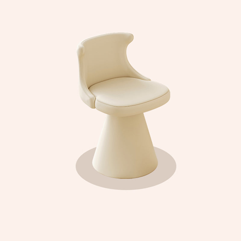 Modern Minimalist Plywood Scratch-resistant Leather Chenille Velvet Upholstered Vanity Stool With Wraparound Back & Swivel For Bedroom