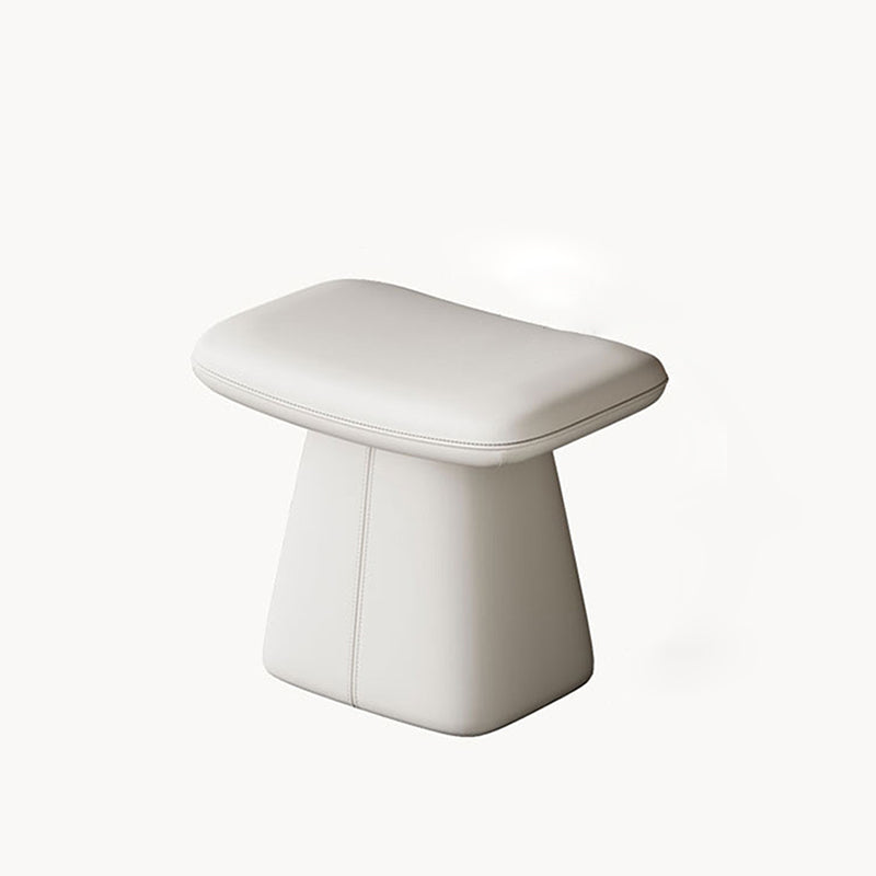 Modern Luxury Solid Wood & Plywood & Leather Rounded Rectangular Swivel Vanity Stool For Bedroom