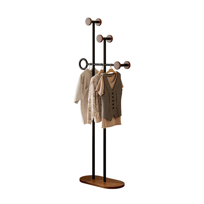 Contemporary Retro Carbon Steel & Engineered Wood Irregular Hall Tree Space-Saving For Bedroom