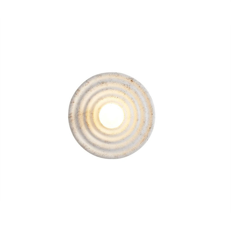 Contemporary Nordic Round Corrugated Resin Glass 1-light Wall Sconce Lamp For Bedroom