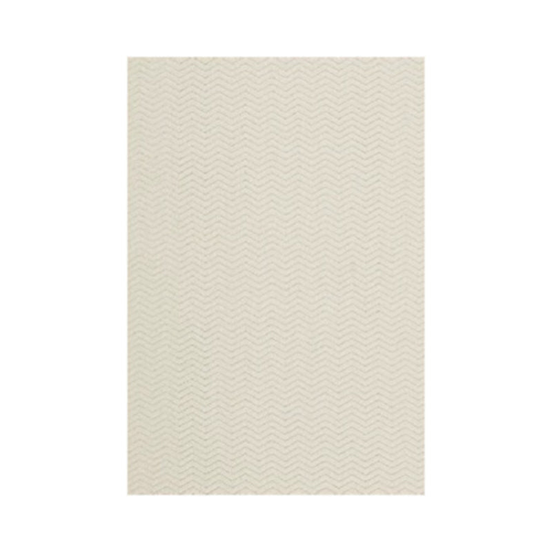 Contemporary Scandinavian Wool Cotton-Linen Blend Nylon Textured Area Rug For Living Room & Bedroom, Non-Slip Plush Carpet