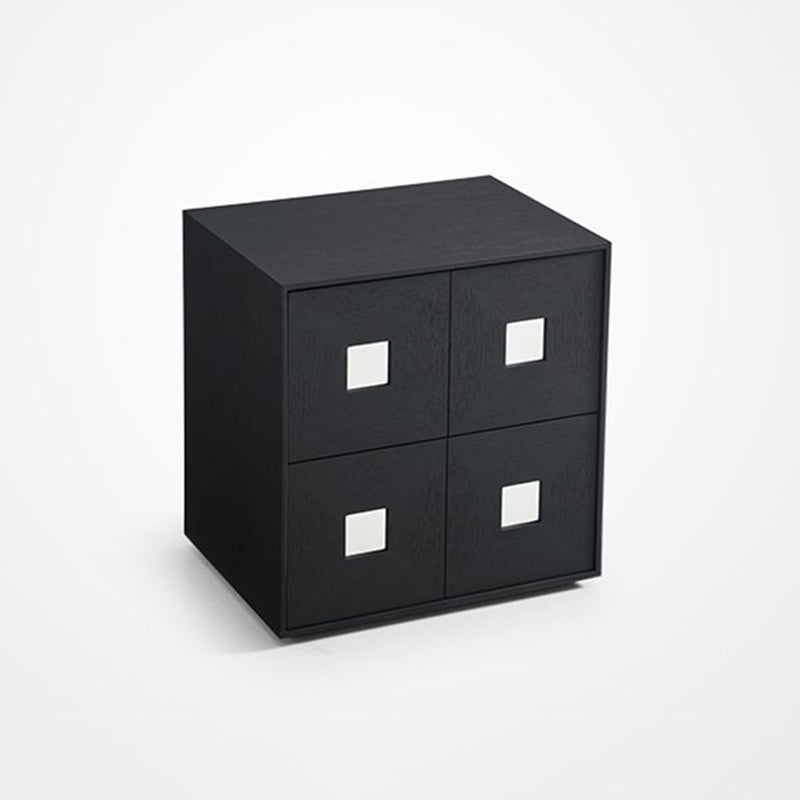 Contemporary Retro Solid Wood Plywood Storage Cabinet With 2 Drawers - Smooth Slides & Compact Design For Living Room & Bedroom