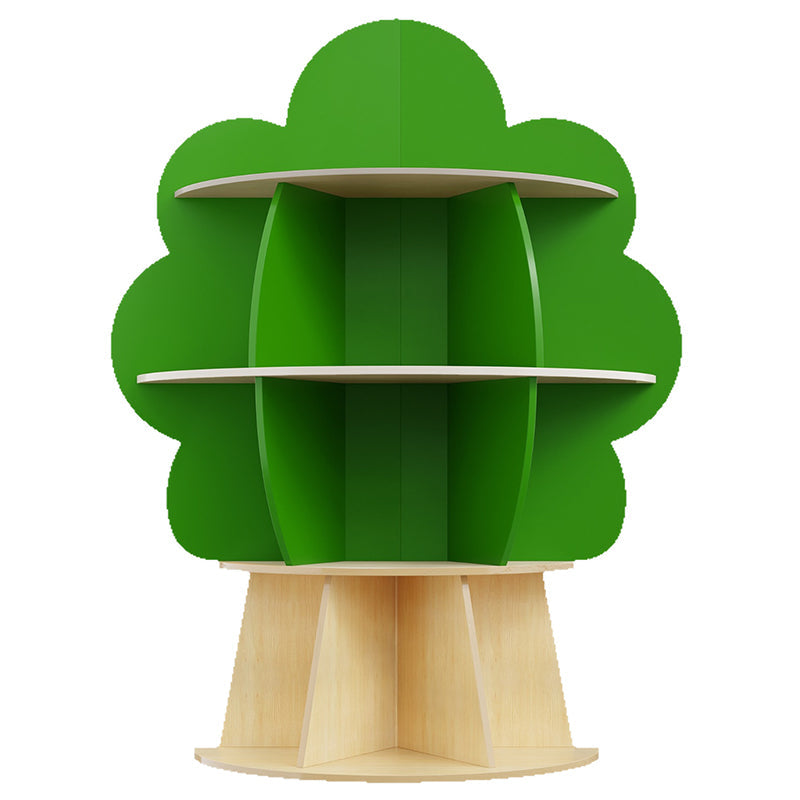 Contemporary Creative Solid Wood Plywood Tree-Shaped Kids Storage Shelf 4-Tier 10-Cubby For Bedroom & Living Room