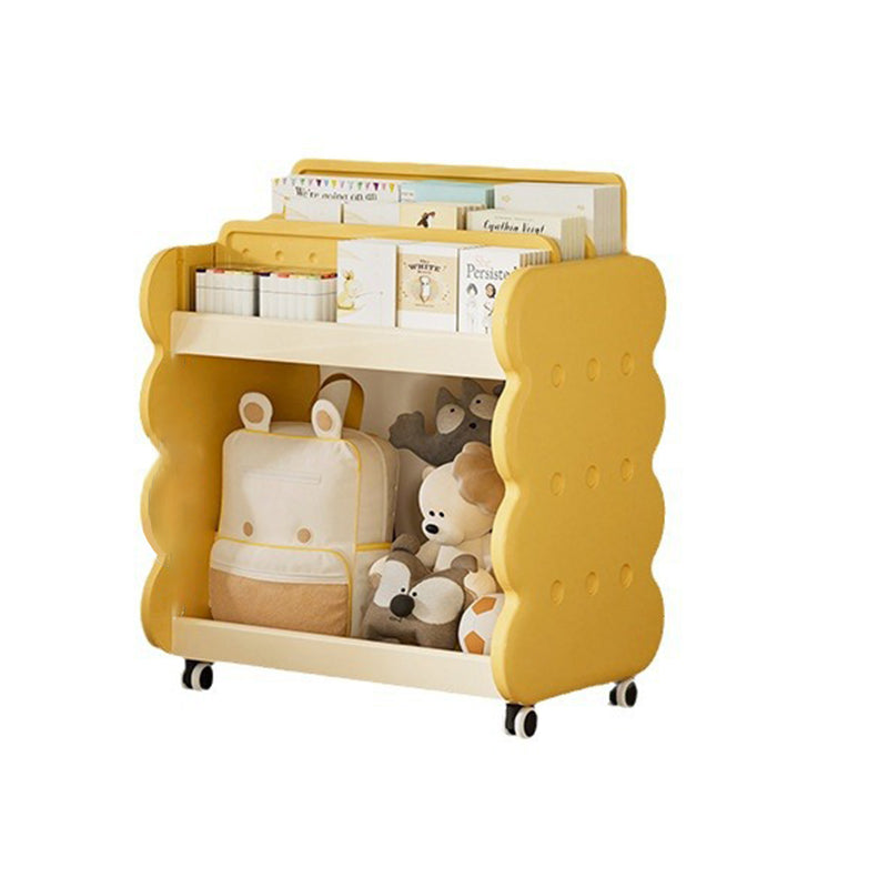 Contemporary Creative Cheese Design Plastic Movable Kids Adjustable Divider Bookshelf 2-Tier For Bedroom