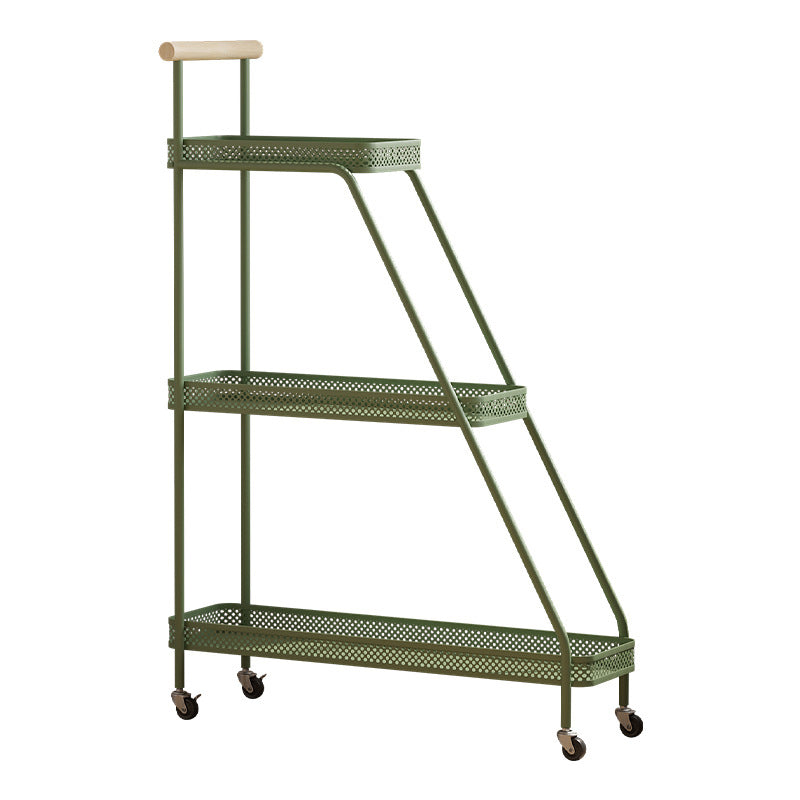 Modern Minimalist Wrought Iron Rectangular Movable Side Table With 2-Tier/3-Tier Design For Living Room & Balcony