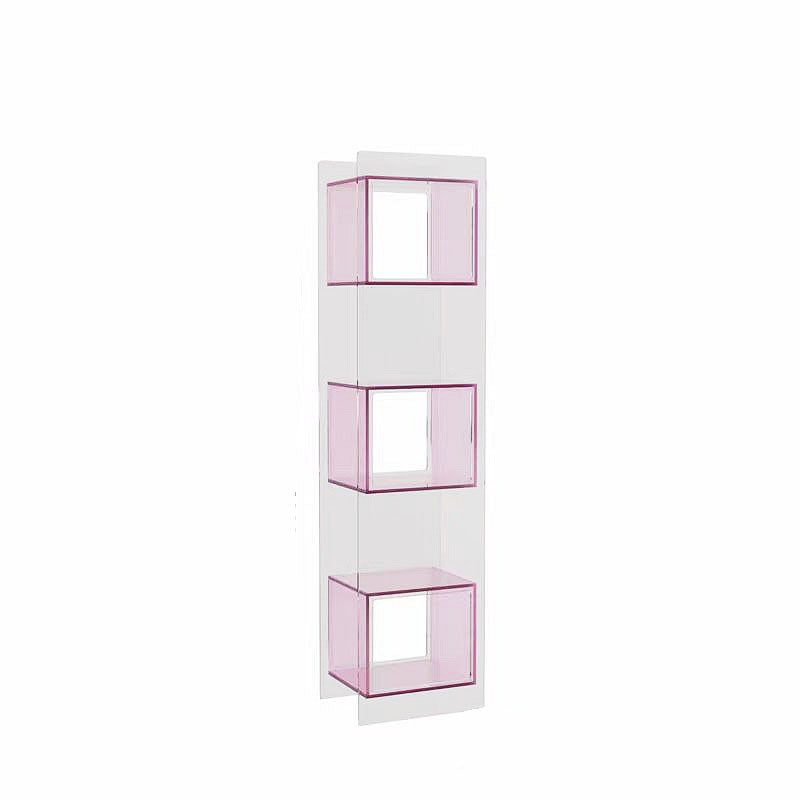 Modern Minimalist Acrylic Rectangular Storage Shelf - 5 Tiers Open Display Bookcase For Living Room & Home Office
