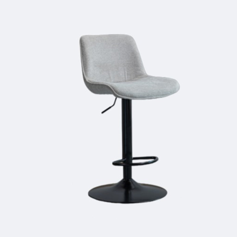 Modern Minimalist Rectangular Carbon Steel Cotton-Linen PP Bar Stool Backrest Armless For Dining Room & Kitchen