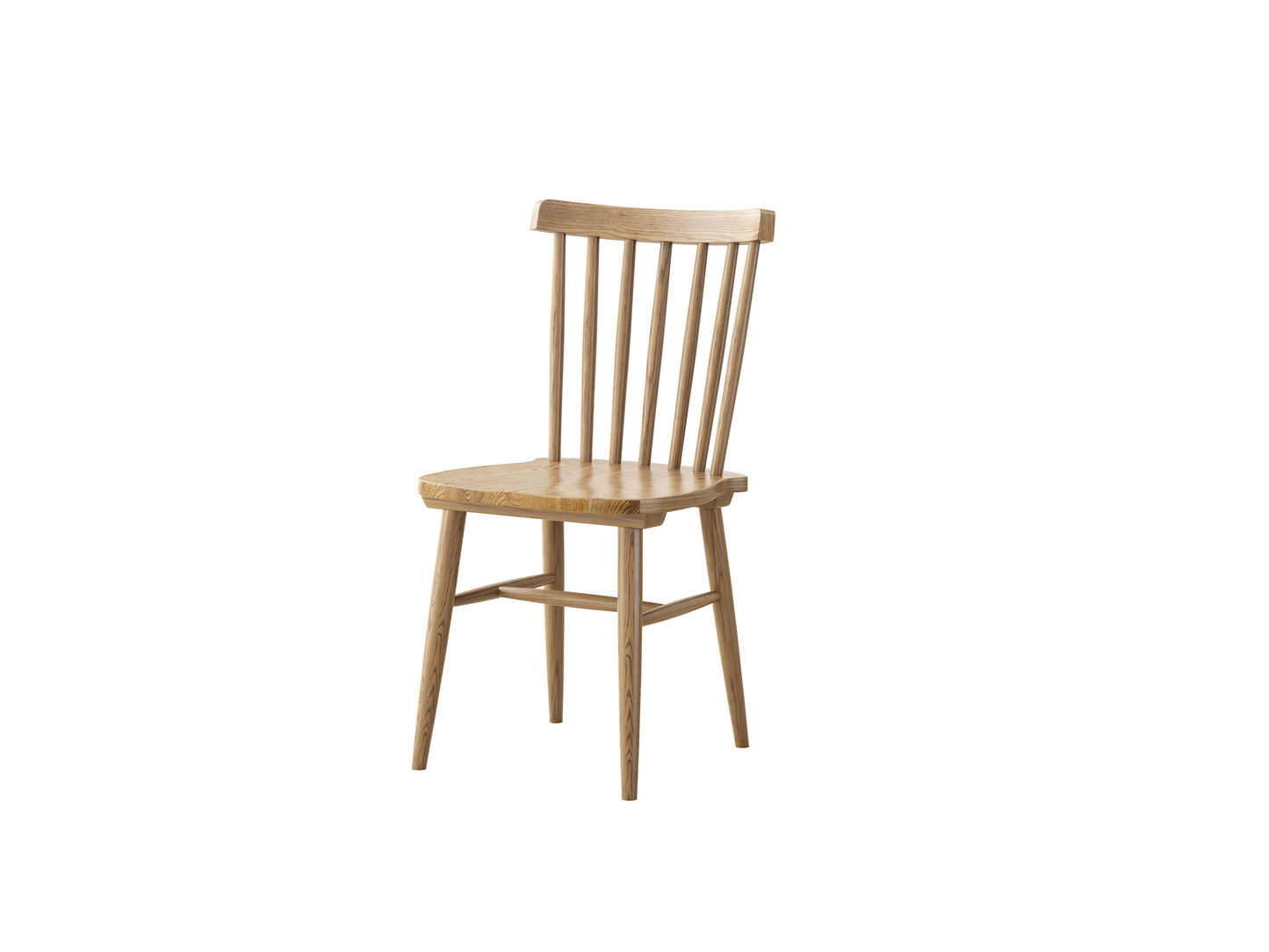 Contemporary Nordic North American Ash Wood Dining Chair - Rectangular Back Chairs For Dining Room & Kitchen