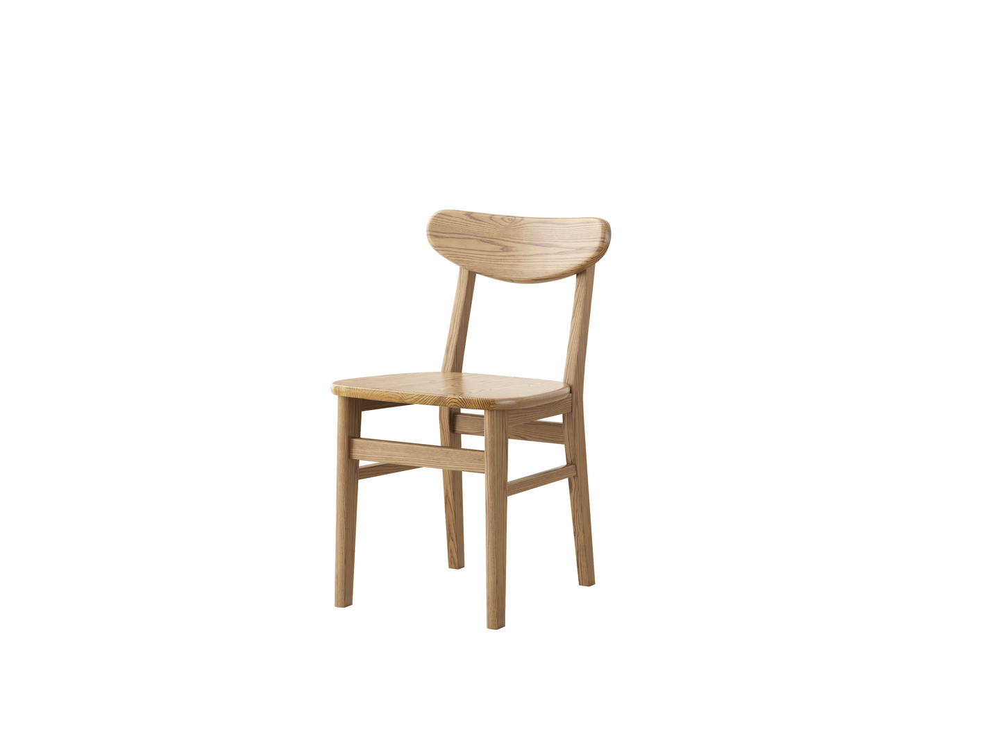 Contemporary Nordic North American Ash Wood Dining Chair - Elliptical Rectangular Back Chairs For Dining Room & Kitchen