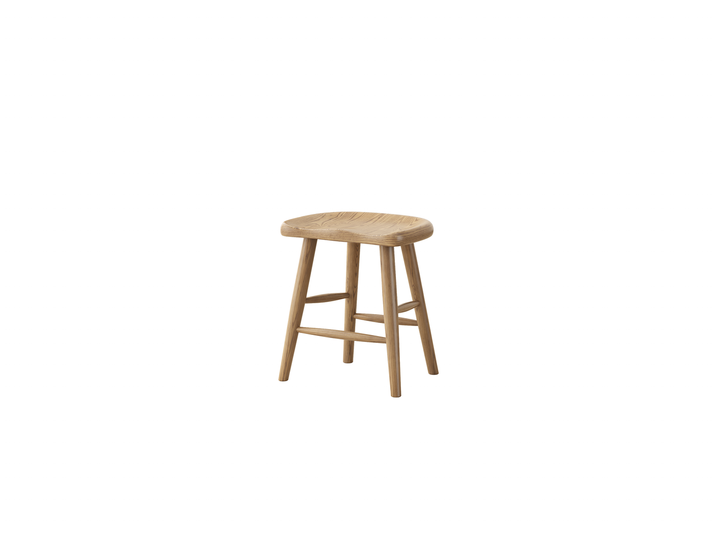 Contemporary Nordic North American Ash Wood Saddle Seat Dining Chair - Curved Wooden Chairs For Dining Room & Kitchen