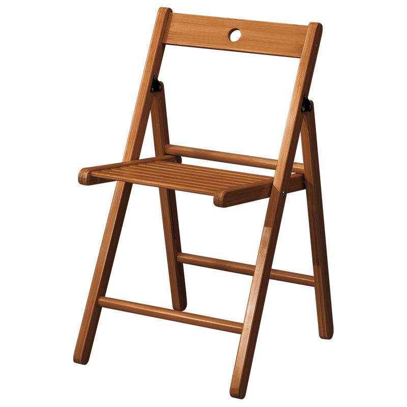 Traditional Chinese Rectangular Triangular Bamboo Folding Dining Chair Backrest Armless For Dining Room & Kitchen