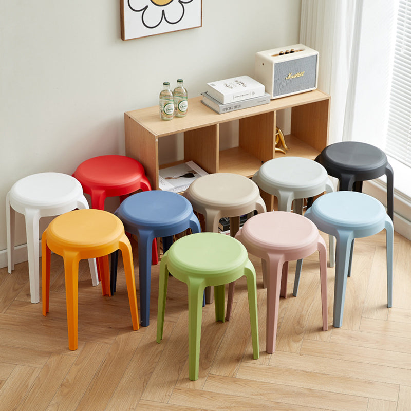 Modern Minimalist Cylindrical LHFPP Dining Chair Backless Armless For Dining Room & Kitchen