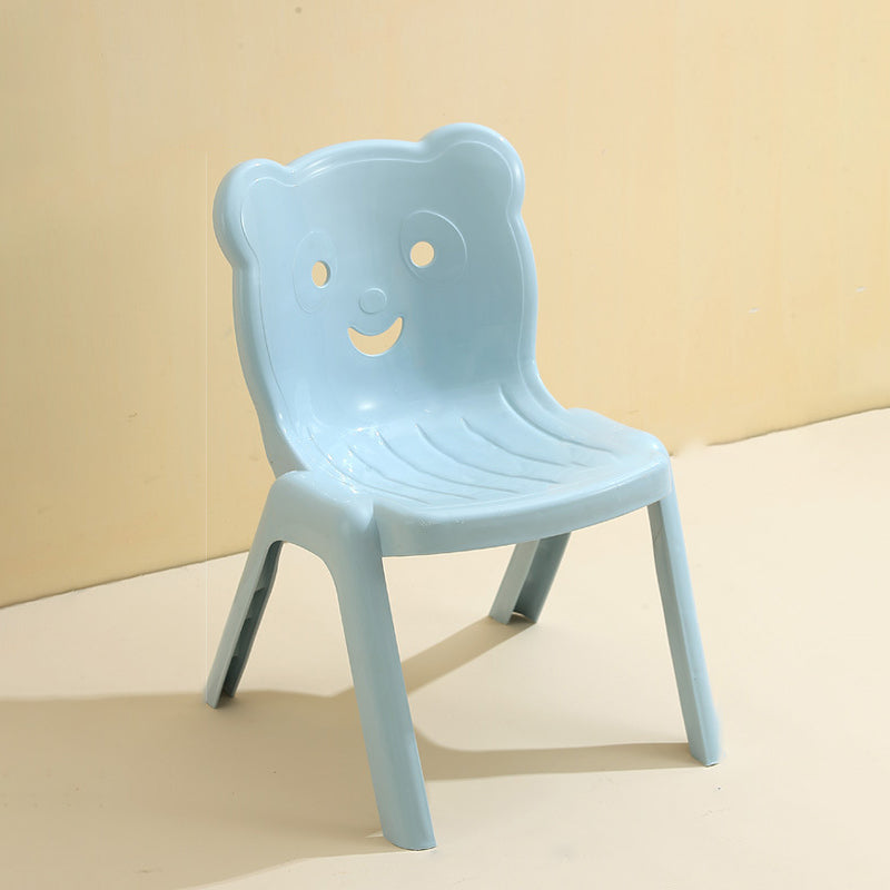 Contemporary Creative Curved Bear Hollowing Design Kids PP Dining Chair Backrest Armless For Dining Room & Kitchen