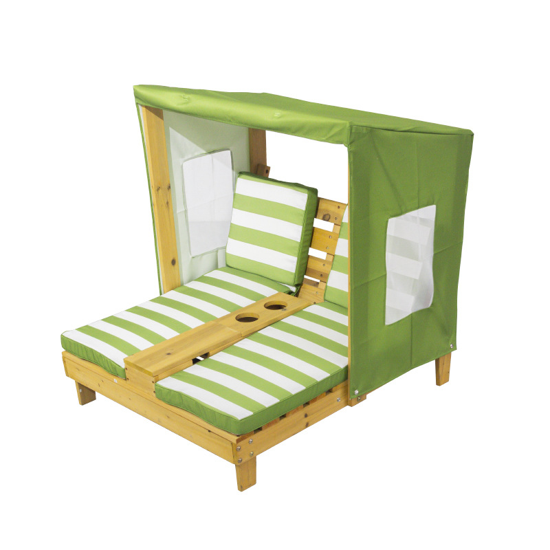 Contemporary Creative Rectangular Kids Polyester Fabric Solid Wood Recliner Backrest For Outdoor