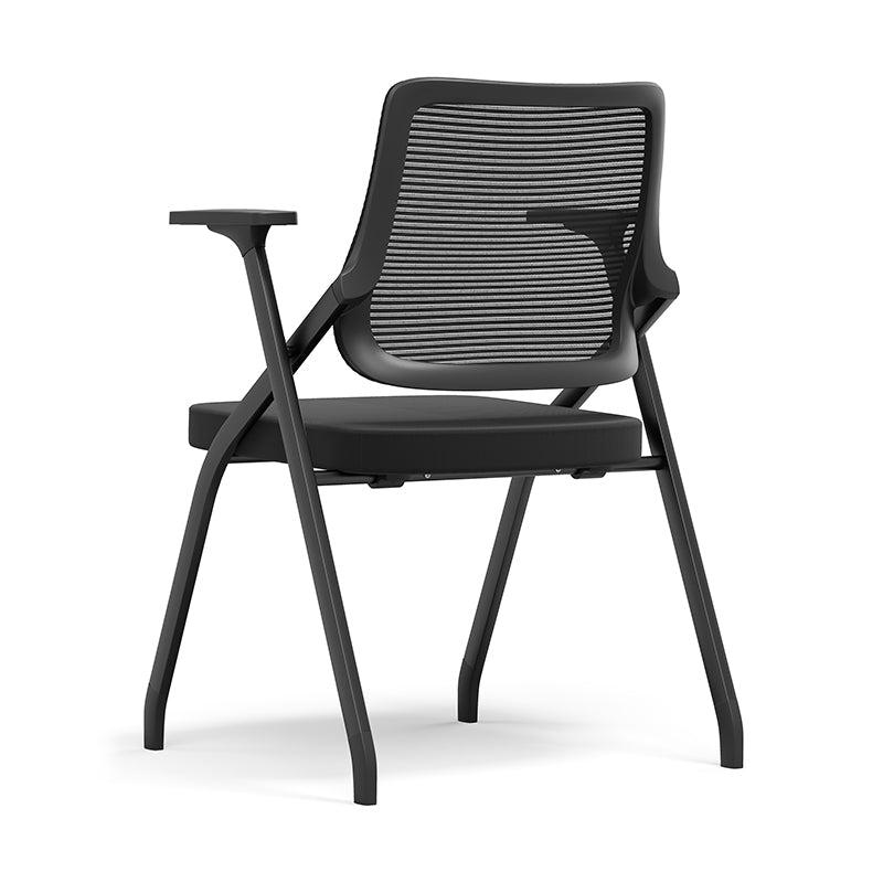 Modern Breathable High-Resilience Foam Mesh Desk Chair - Rectangular Extendable Armrest Foldable Office Chair For Home Office