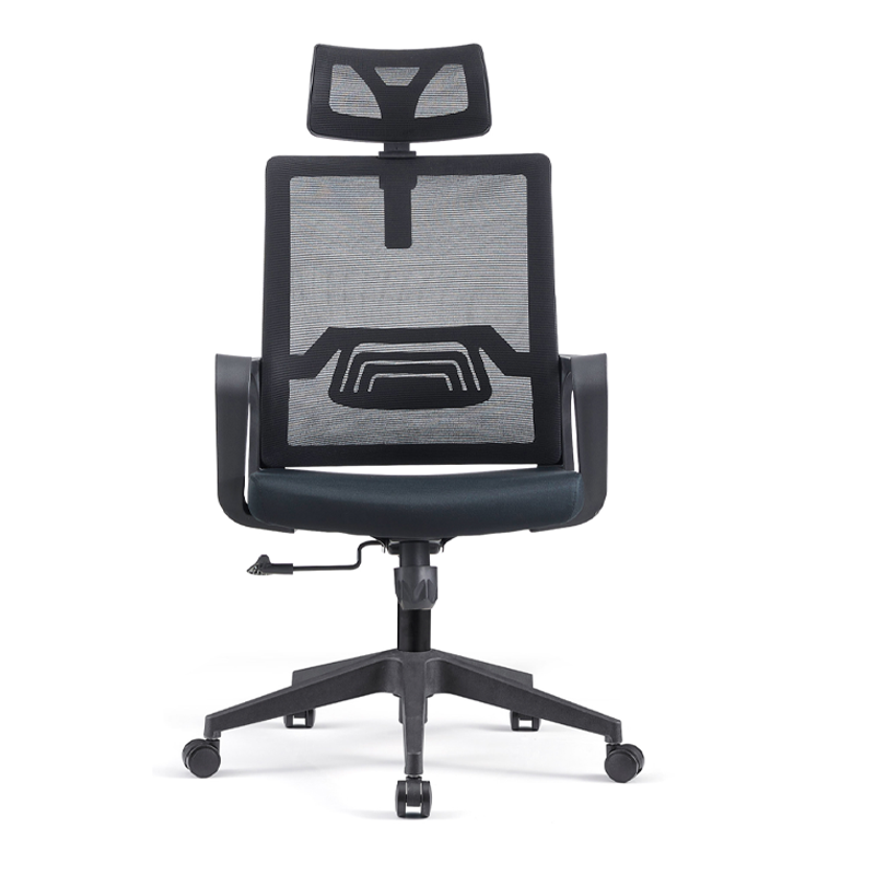 Modern High Back Breathable Mesh Office Chair - Rectangular Adjustable Headrest PU Casters Desk Chair For Home Office