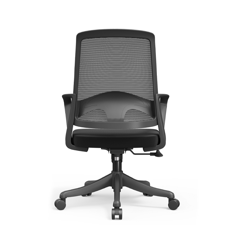 Modern Ergonomic Mid Back Mesh Office Chair - Rectangular Lumbar Support Breathable Backrest Desk Chair For Home Office