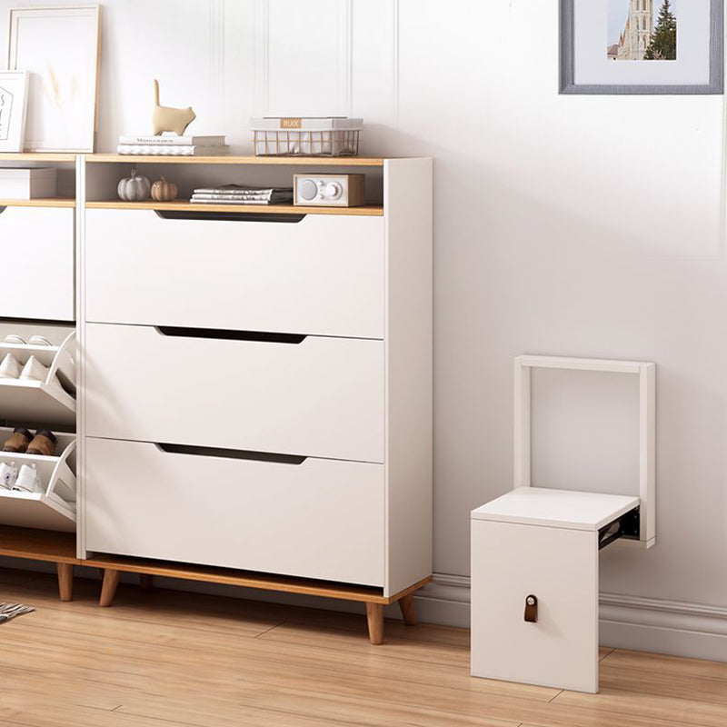 Modern Minimalist Rectangular Wall-Mounted Eco-Board Folding Shoe Bench Armless For Entryways