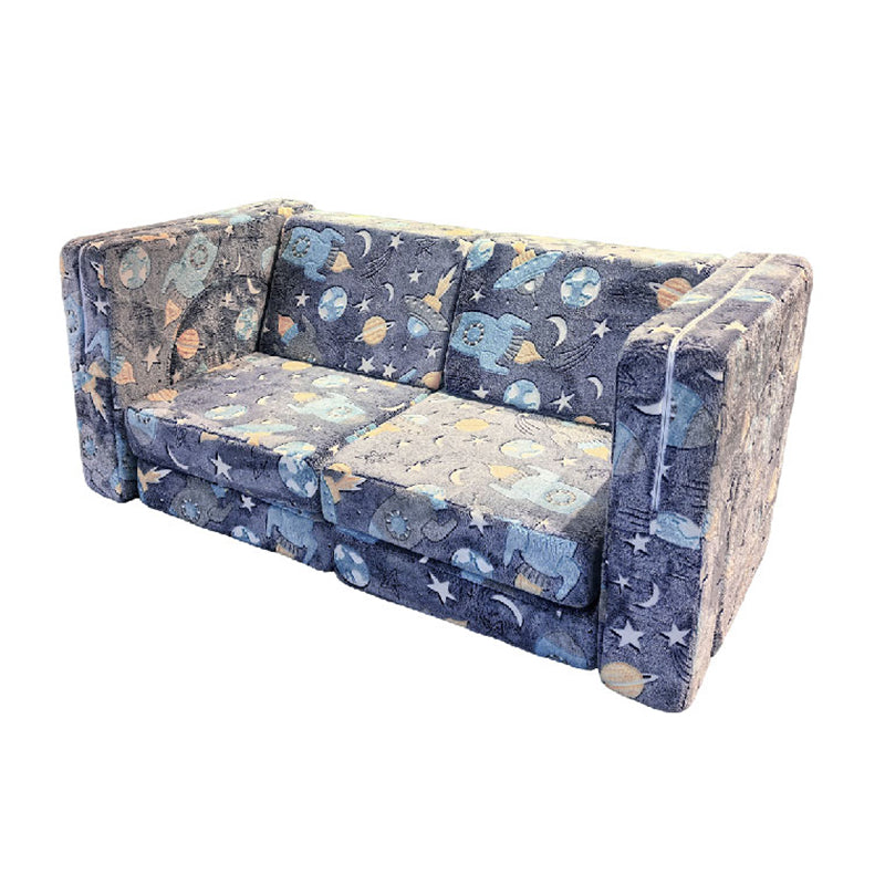 Contemporary Creative Rectangular Kids Sofa: Two-Seater Compressible - Comfortable Upholstered Backrest Armrest Sofa For Living Room