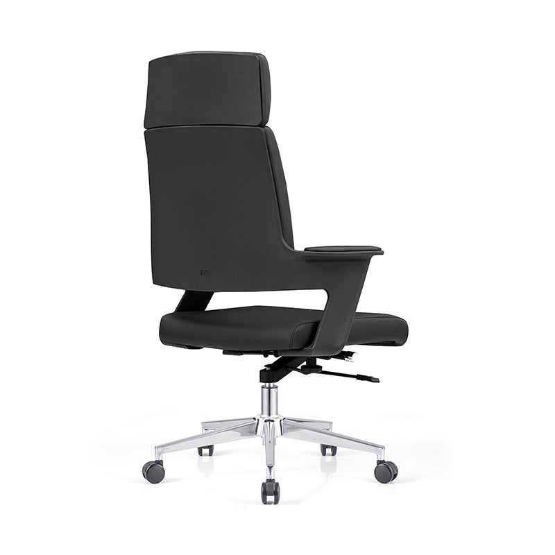 Modern Minimalist High-Back Desk Chair: Faux Leather Executive Chair - Ergonomic Office Chair For Home Office
