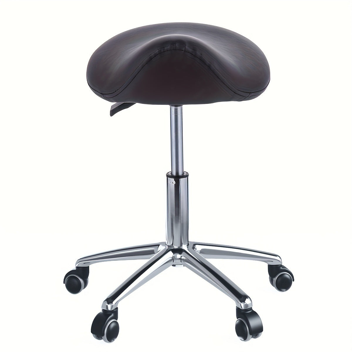 Modern Minimalist Curved PU Leather Iron Sponge Vanity Stool Movable For Bedroom