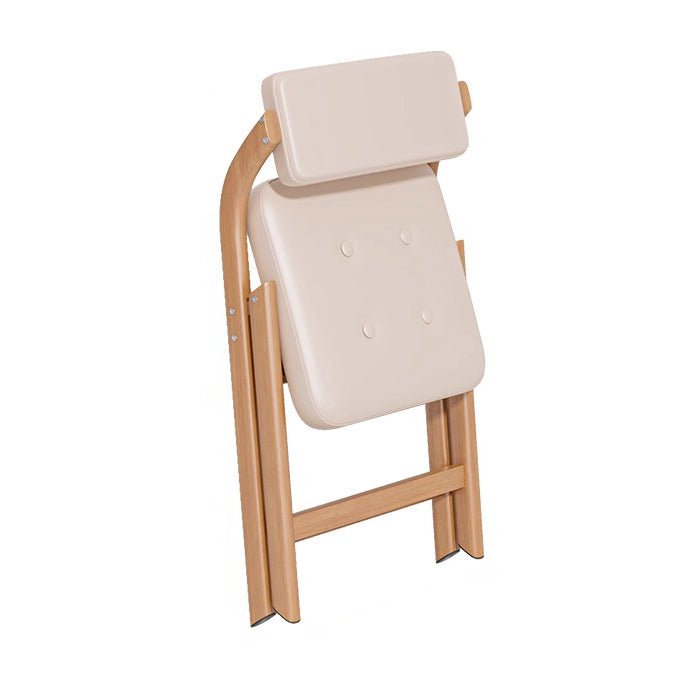 Modern Minimalist Synthetic Fabric Carbon Steel Rectangular Foldable Dining Chair Armless Backrest For Dining Room & Kitchen