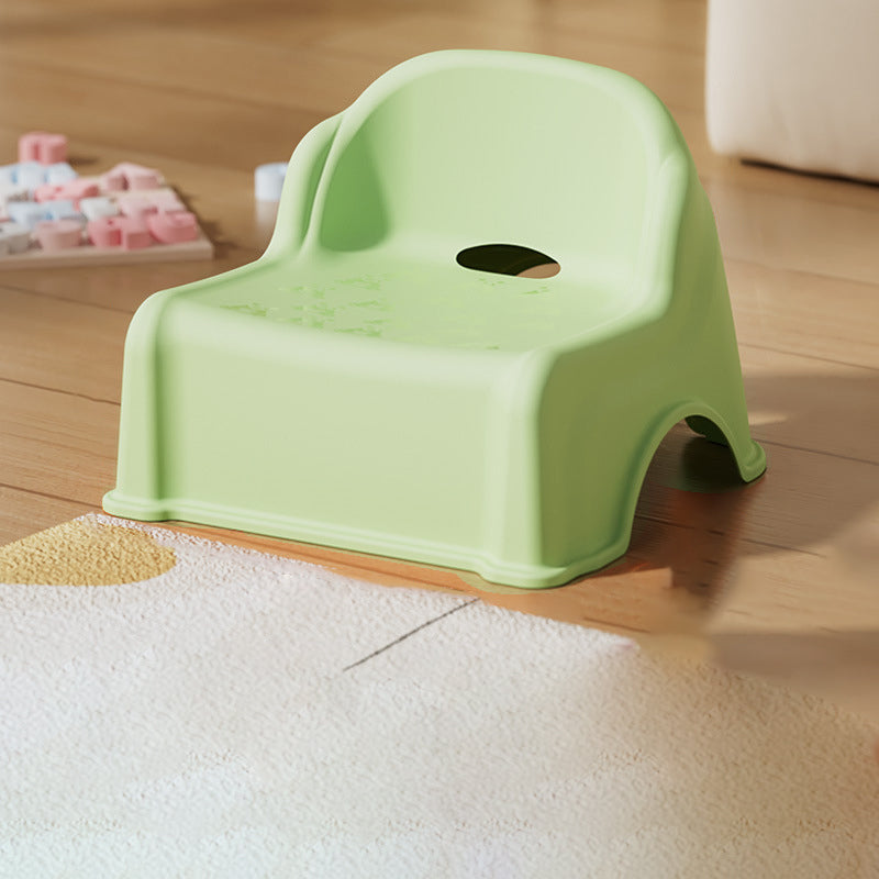 Modern Minimalist Kids Curved PP PVC Low Stool Backrest Armless For Living Room