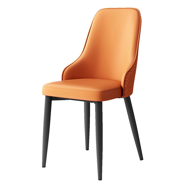 Modern Minimalist Synthetic Leather Sponge Iron Dining Chair Backrest For Dining Room