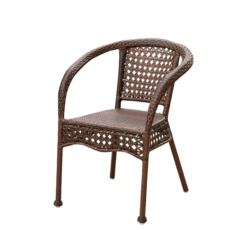 Modern Minimalist Curved Polyethylene Rattan-Look Outdoor Chair Backrest Armrest For Outdoor