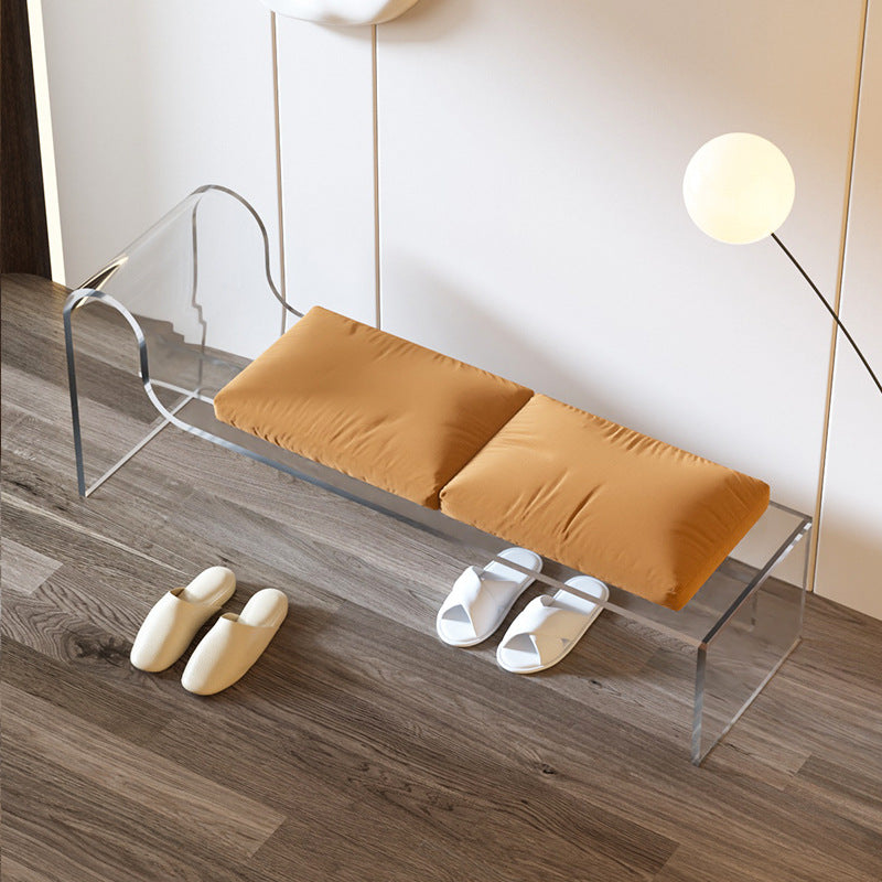 Modern Minimalist Rectangular Acrylic Fabric Sponge Footstool Armrest For Living Room
