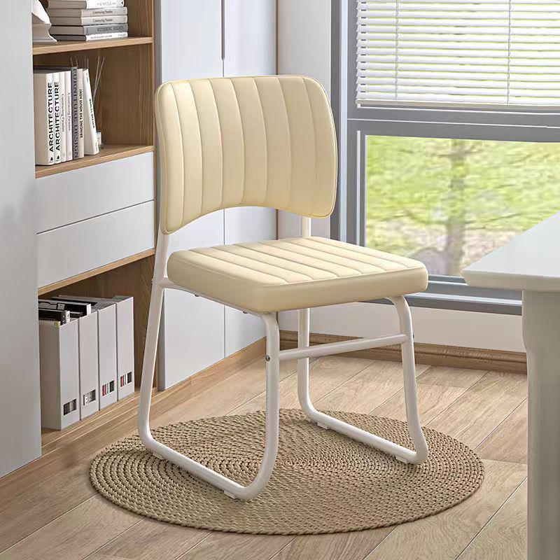 Modern Minimalist Square Seat Cushion Steel Synthetic Leather Sponge Latex Desk Chair Backrest For Home Office