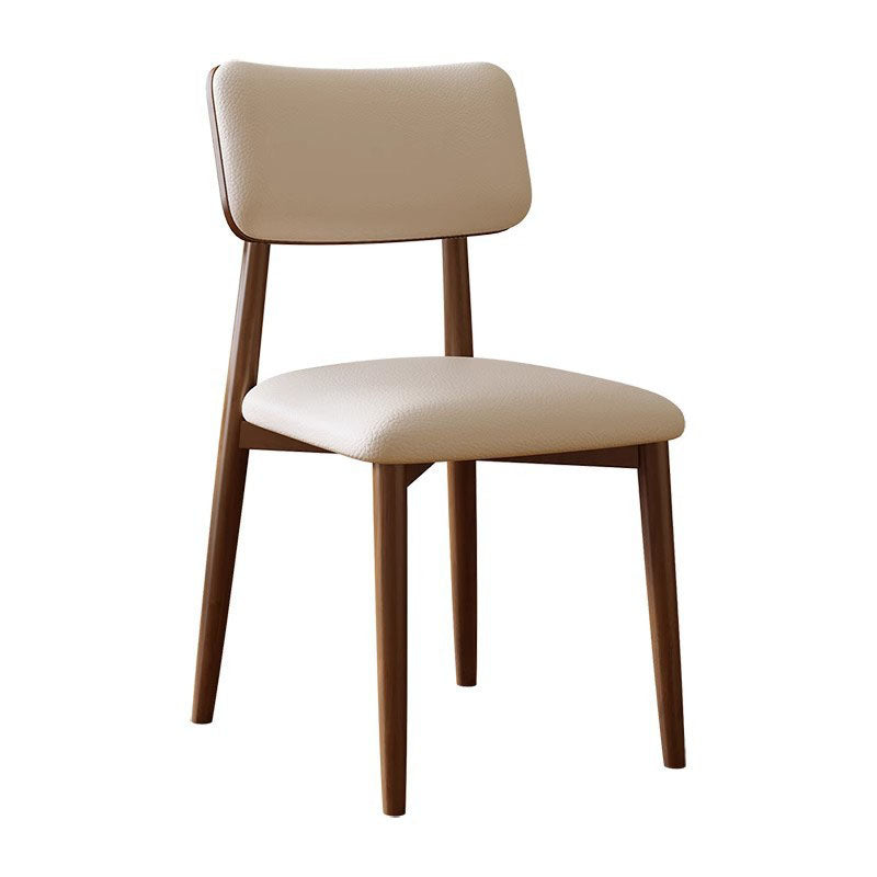 Traditional Vintage Faux Leather Carbon Steel Sponge Curve Dining Chair Backrest Armless For Dining Room