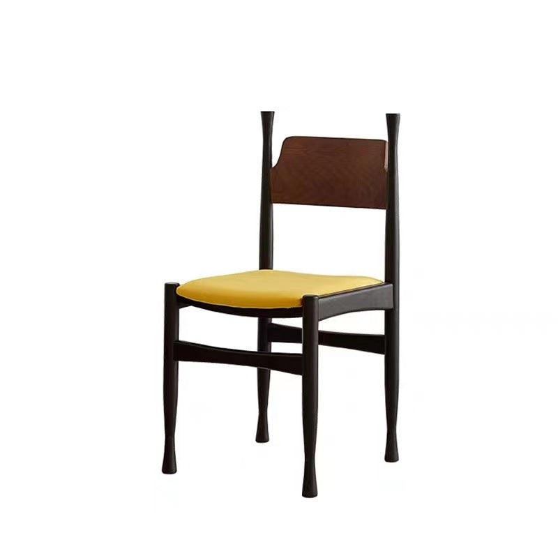 Contemporary Retro Square Velvet Rubberwood Dining Chair Backrest Armless For Dining Room & Kitchen
