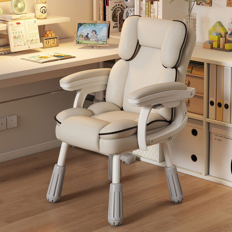 Modern Minimalist Square PU Leather Solid Wood Plywood Carbon Steel Height Adjustable Desk Chair Backrest Armrest For Home Office