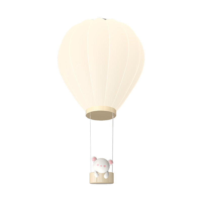 Modern Art Deco Iron PE Kids Hot Air Balloon Cartoon Round LED Flush Mount Ceiling Light For Bedroom