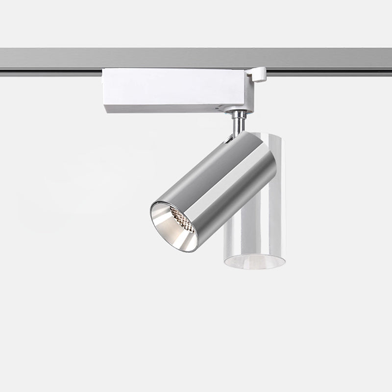 Adjustable Aluminum LED Track Spotlight - Industrial Cylinder Semi-Flush Mount Ceiling Light For Home Office