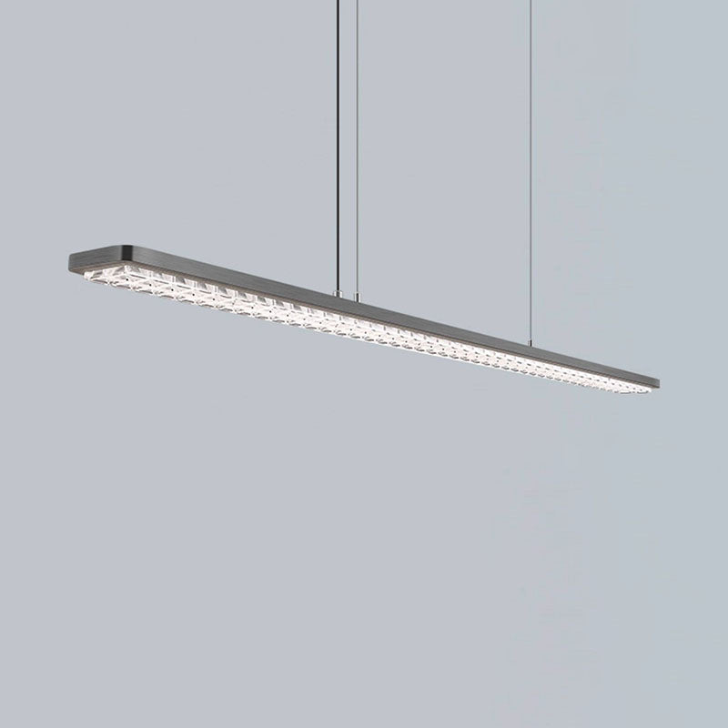 Rectangular LED Aluminum Eye-Caring Kids Study Pendant Light - Shadow-Free Piano-Grid Lighting For Study & Home Office