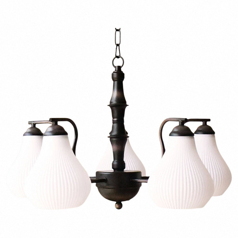 Traditional French Vase Iron PVC 3/5-Light Chandelier For Living Room