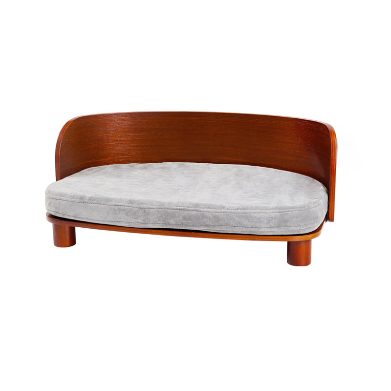 Modern Minimalist Rectangular Curved Medium Density Fiberboard Velvet Cat Bed Dog Bed For Bedroom