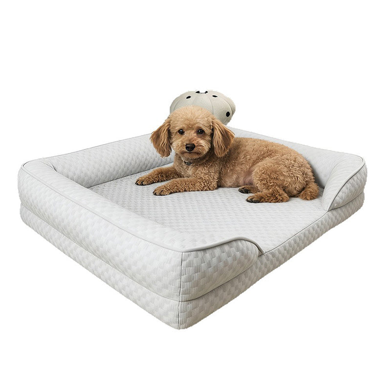 Modern Minimalist Rectangular Honeycomb Design Fabric Cooling Cat Bed & Dog Bed For Bedroom