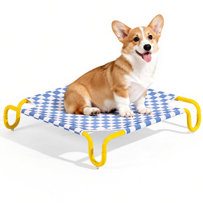 Contemporary Creative Square Checkered Design Oxford Fabric Iron Cat Bed & Dog Bed For Bedroom