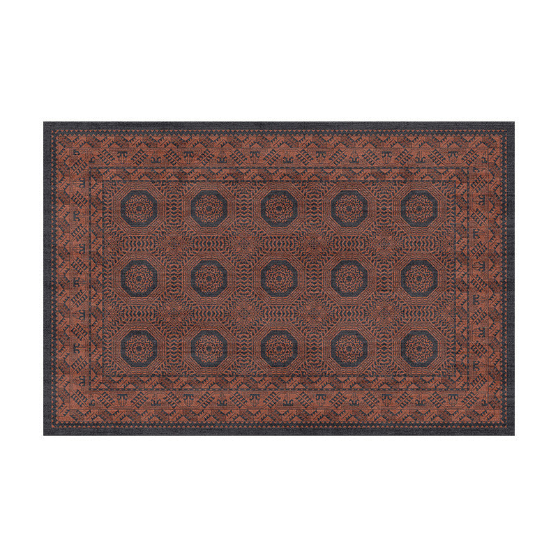 Contemporary Creative Rectangular Polyester Velvet Rubber Non-Slip Printed Rug For Living Room
