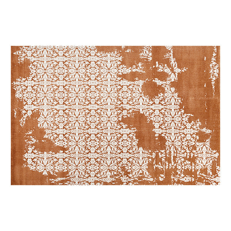 Traditional Vintage Rectangular Polypropylene Polyester Jute High-Low Texture Non-Slip Rug For Living Room