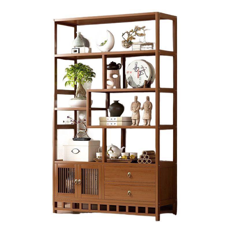 Traditional Chinese Rectangular Bamboo Medium Density Fiberboard Storage Cabinet 1-Cabinet For Living Room