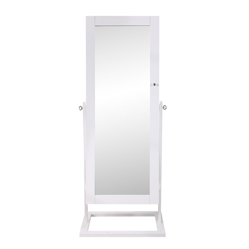 Traditional Chinese Rectangular Solid Wood Glass Medium Density Fiberboard Jewelry Storage Cabinet Full-Length Mirror For Bedroom