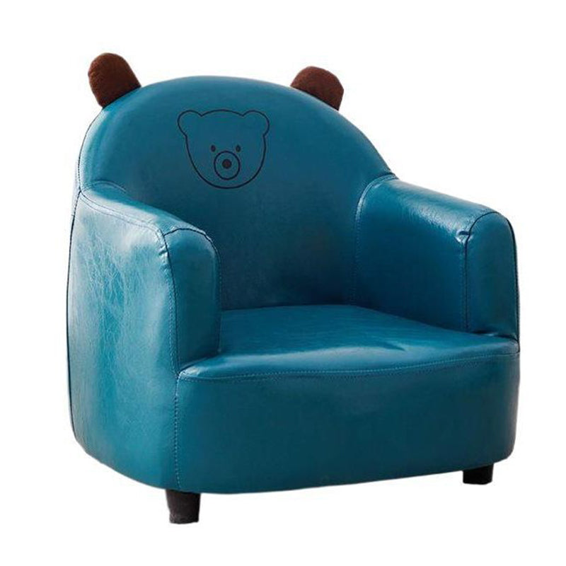 Contemporary Creative Animal-Shaped PU Leather Cotton Linen Solid Wood Accent Chair Backrest Armrest For Living Room