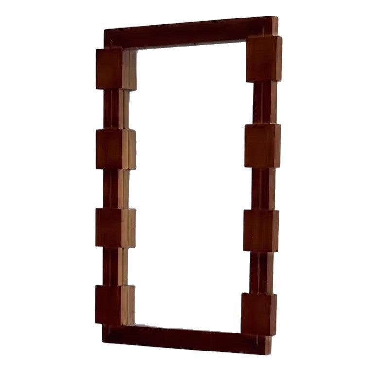 Traditional Vintage Rectangular Glass Pine Wood Medium Density Fiberboard Accent Full-Length Mirror For Entryways