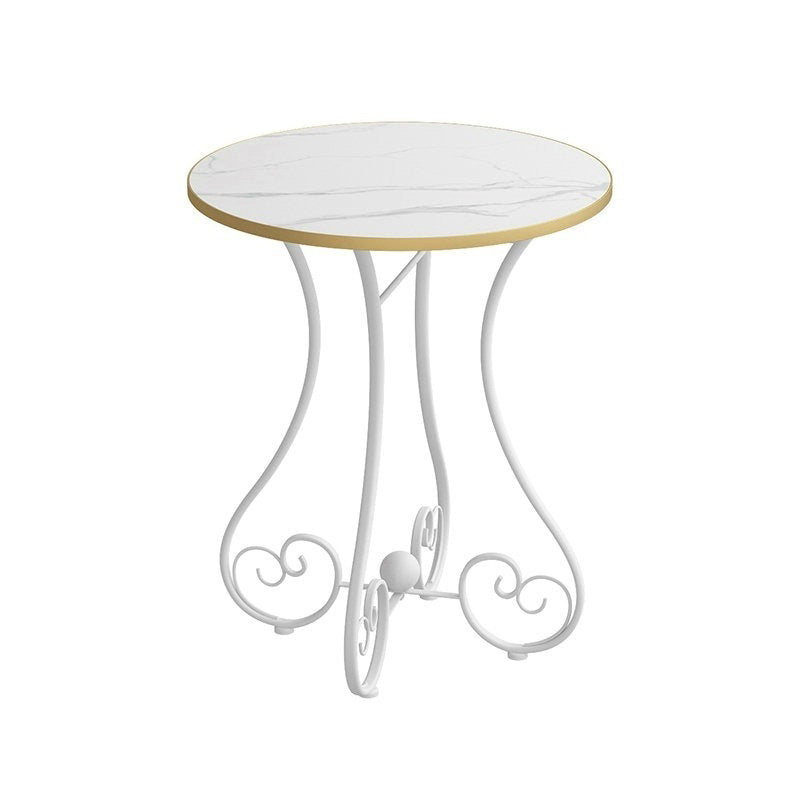 Contemporary Luxury Curved Cylindrical Medium Density Fiberboard Iron Coffee Table 1-Tier For Living Room